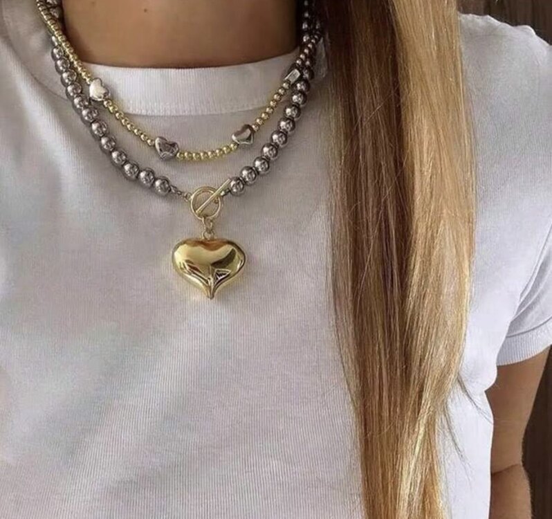 2li Silver&Gold Kolye Set