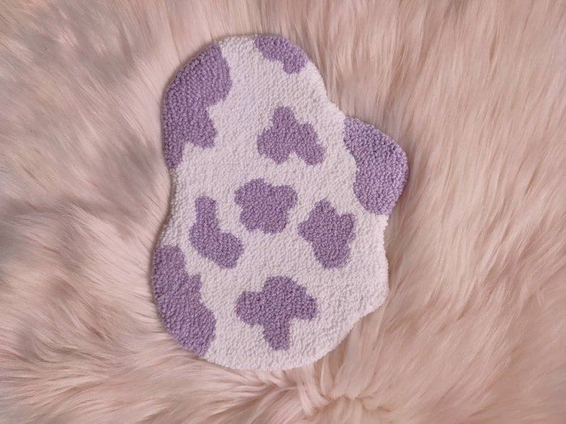 mini cow print rug