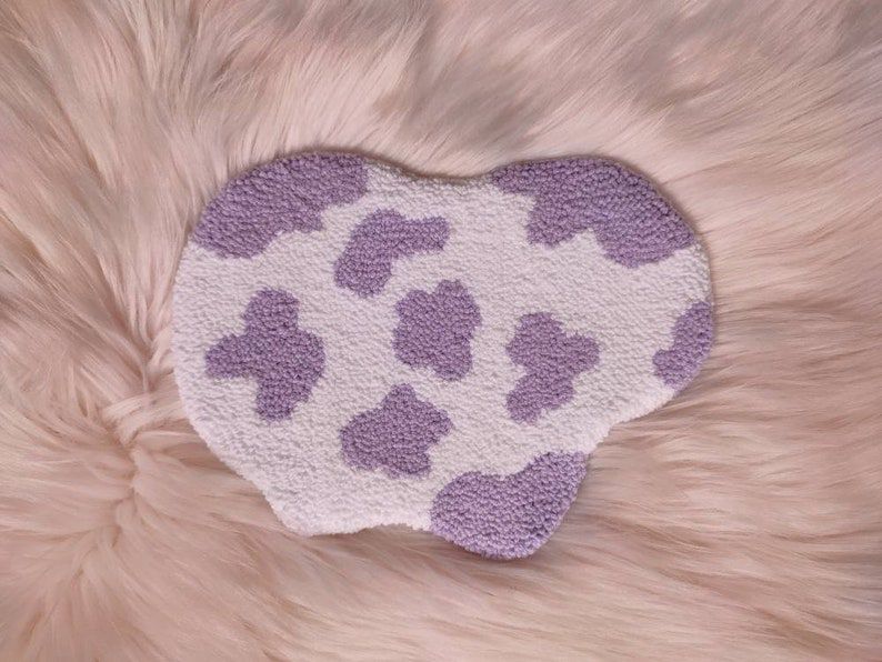 mini cow print rug