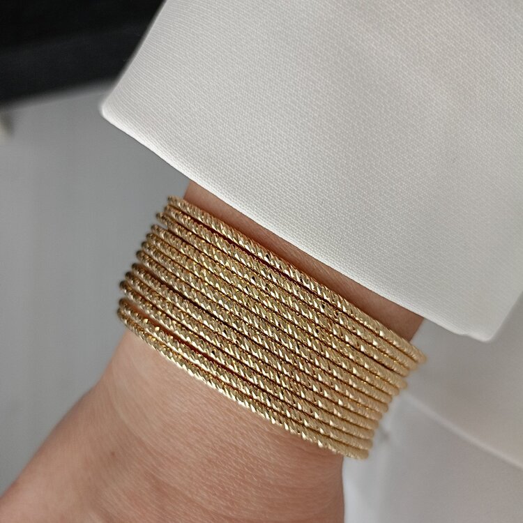 Lente Aksesuar Xuping Gold Kesme Model Ajda Bilezik (3'lü Set)