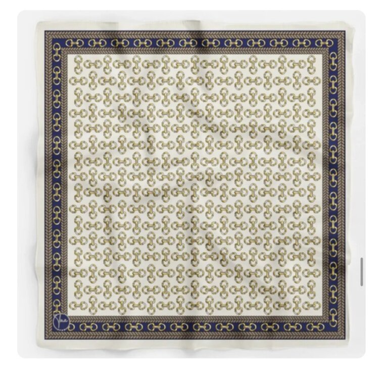 Lente Aksesuar Kadın Premium Desenli Boyun Çanta Ve Saç Fuları 70x70 cm