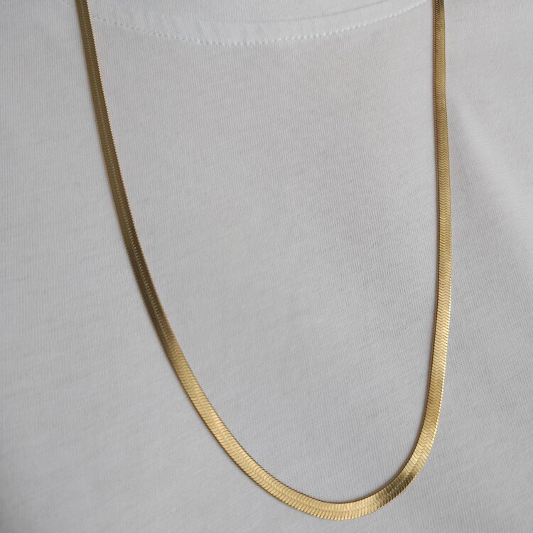 Lente Aksesuar İtalyan Ezme Zincir Kolye (60 cm) - Retro Kadın Kolye