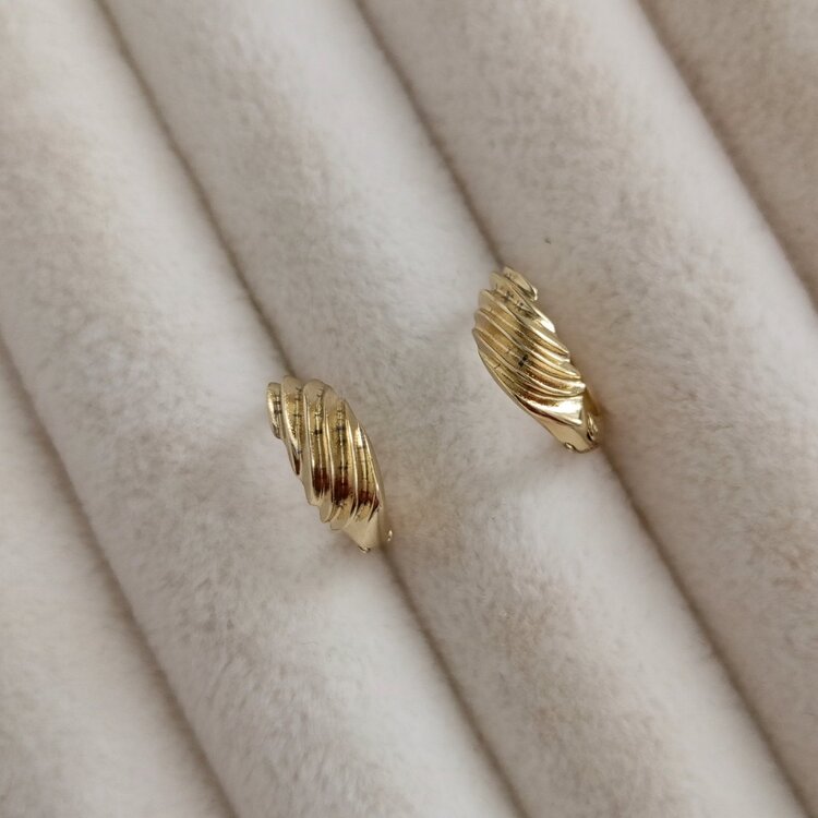 Lente Aksesuar Xuping Kararmaz Çelik Gold Burgu Model Vintage Küpe