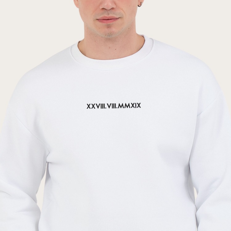 Sevgilinize Özel Tarih Nakışlı SWEATSHIRT