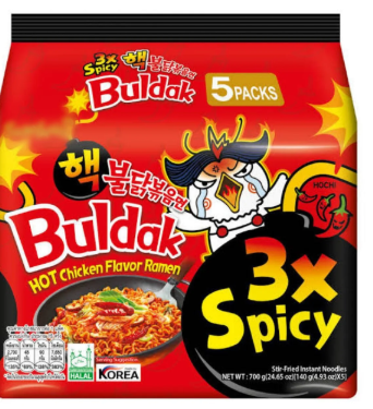 3X SPICY HOT CHICKEN FLAVOR RAMEN HELAL DAMGALI 5 adet
