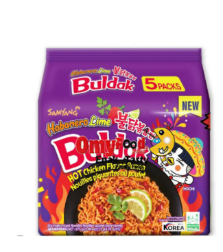 Habanerolime Hot Chicken Flavor Ramen 5’li Helal Damgalı (5 ADET CHOPSTİCK HEDİYELİ)