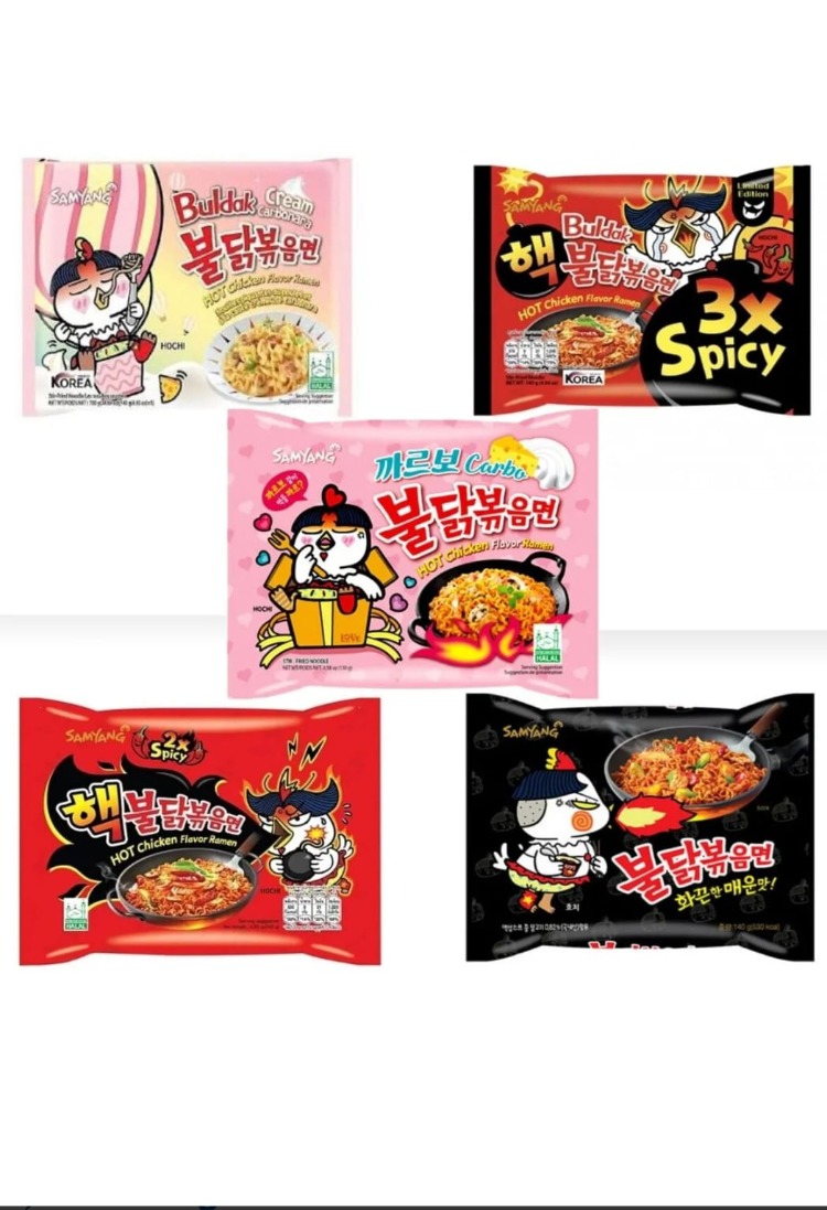 Hot Chicken Ramen 5 li Kombo Karışık Paket 5 adet