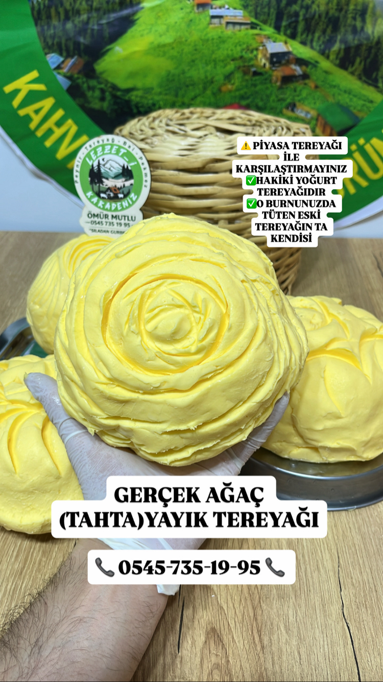 Özel tahta yayık ağaç yayık tereyağı net 1 kg