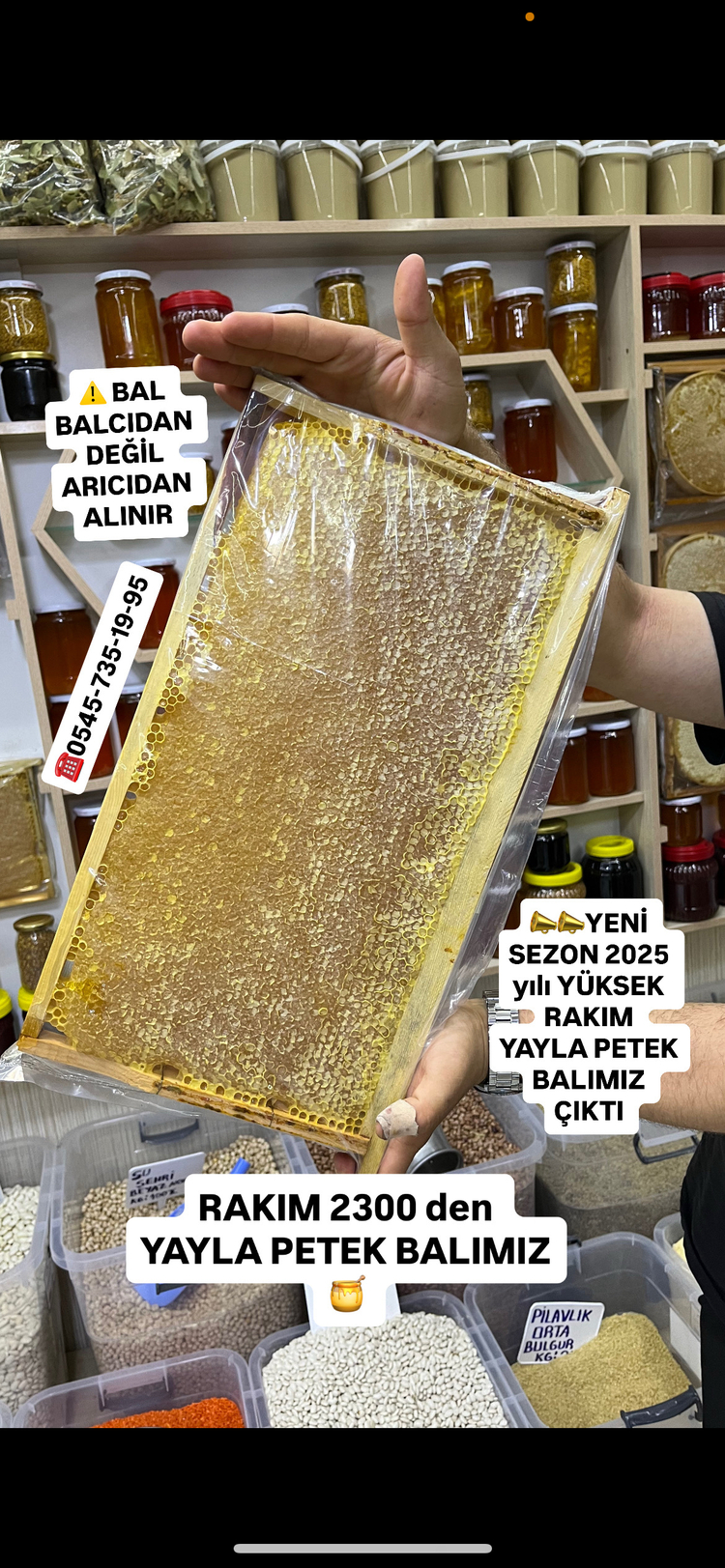 2026 YENİ SEZON yayla Petek balı sıfır şekersiz net 1 KG 