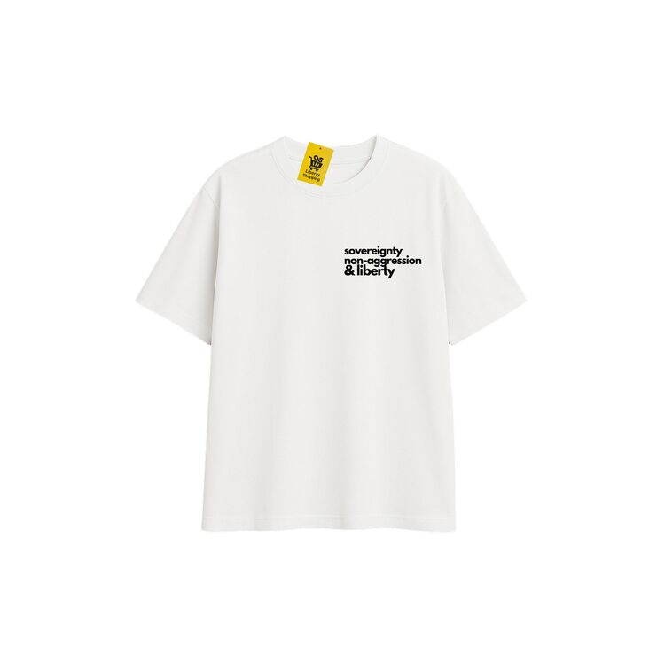 'NON-AGGRESSION & LIBERTY' | Oversize Beyaz Tişört