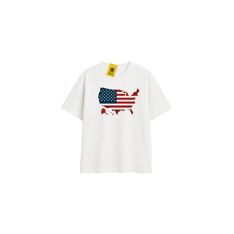 'USA' | Oversize Beyaz Tişört