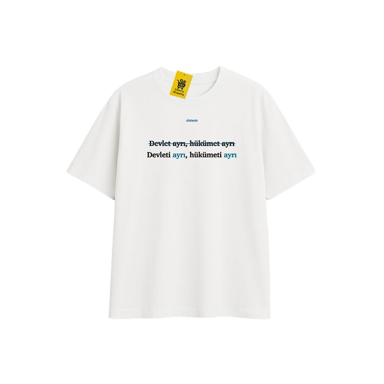 'EXCLUSIVE DESIGN' | Oversize Beyaz Tişört | DISTASTE