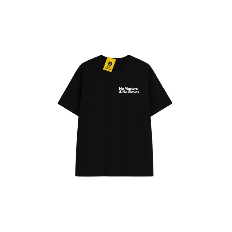 'NO MASTERS NO SLAVE' Oversize Siyah Tişört