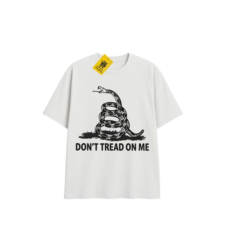 GADSDEN YILANLI 'DON'T TREAD ON ME' | Oversize Beyaz Tişört