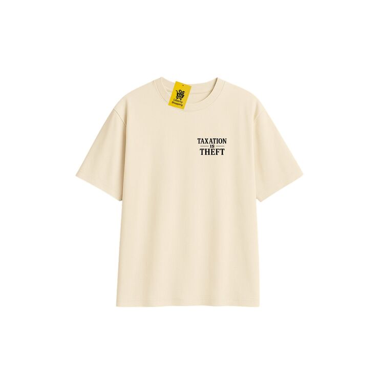 'STATUE OF LIBERTY' | Oversize Krem Rengi Tişört