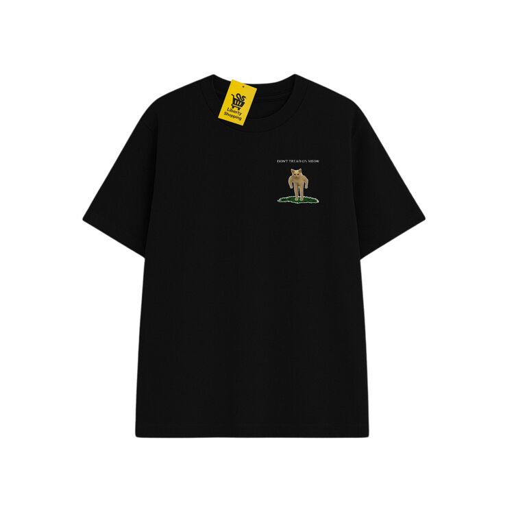 'DON'T TREAD ON MEOW' | Oversize Siyah Tişört | DISTASTE