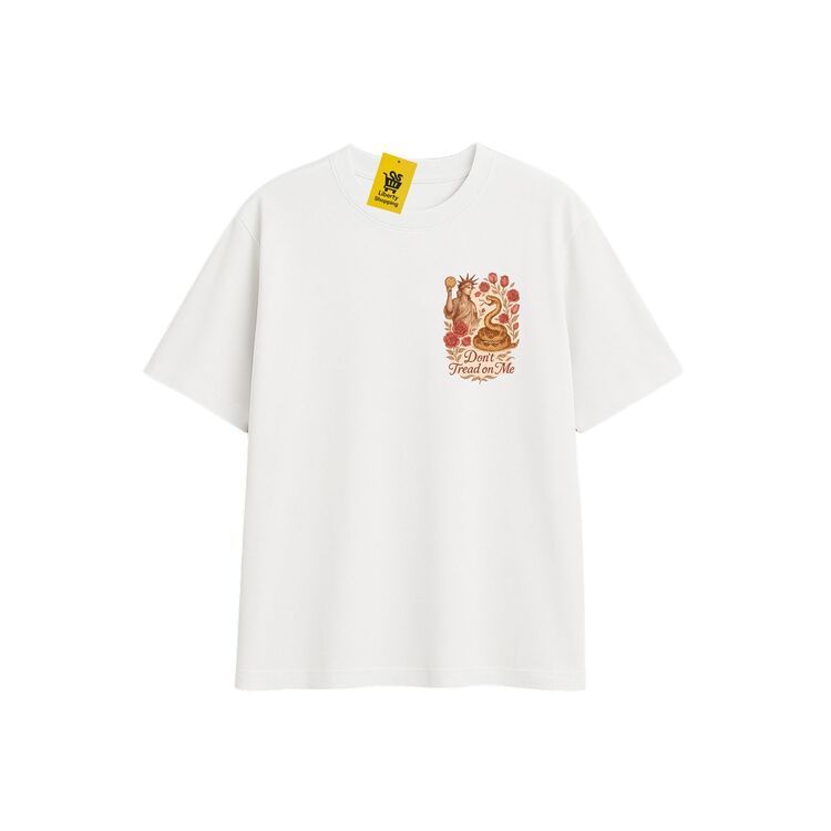 'FLORAL SERPENT' | Oversize Beyaz Tişört