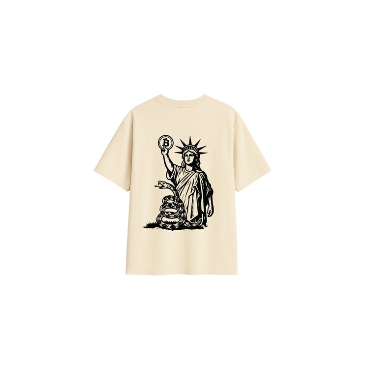 'STATUE OF LIBERTY' | Oversize Krem Rengi Tişört