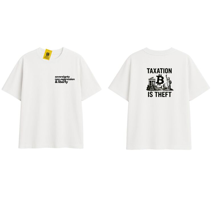 'NON-AGGRESSION & LIBERTY' | Oversize Beyaz Tişört
