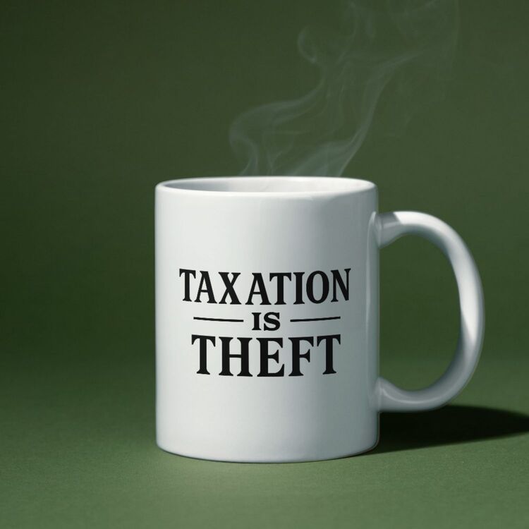 'TAXATION IS THEFT' | Porselen Kupa