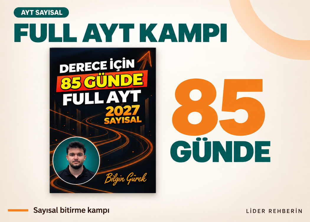 2026 BİLGİN GÜREK DERECE YAPTIRTACAK 85 GÜN AYT SAYISAL PROGRAM DİJİTAL KİTAP
