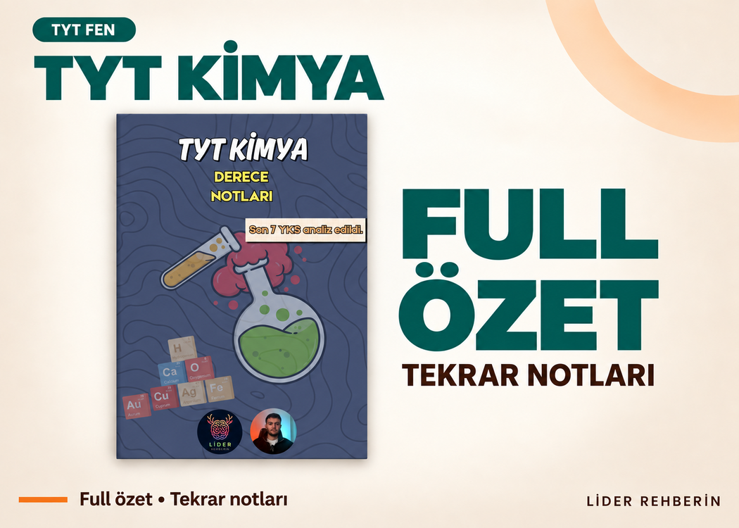 TYT KİMYA FULL TEKRAR NOTLARI | ÖZET