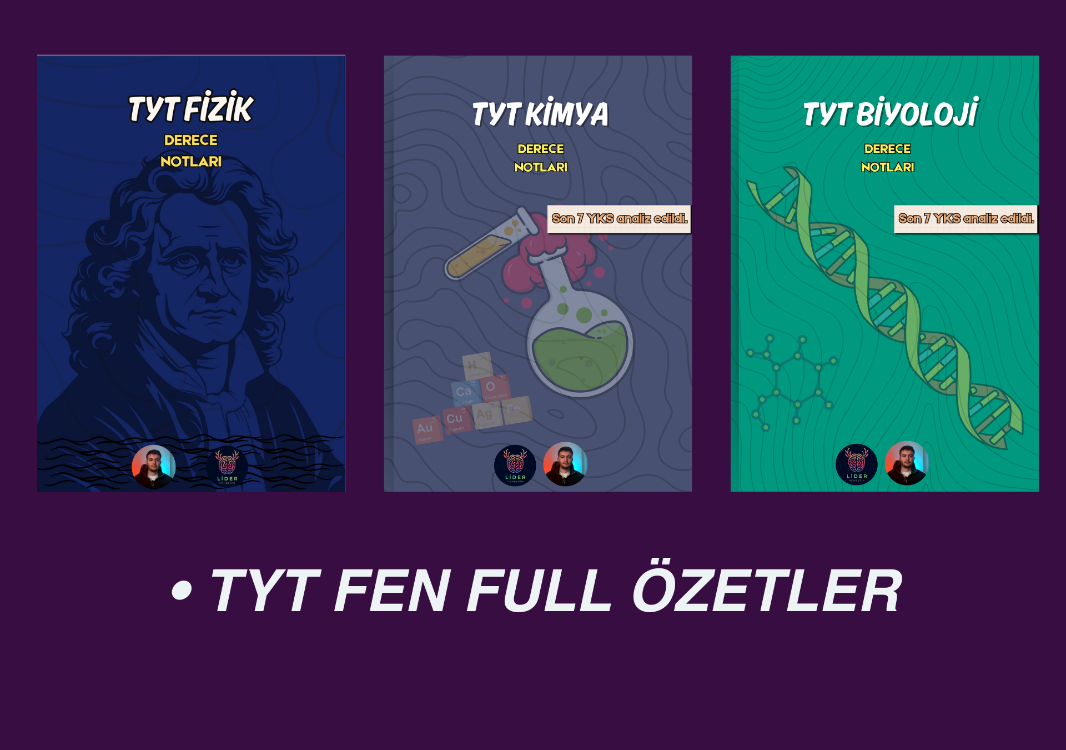 TYT FEN FULL PAKET | TÜM TYT FEN DERSLERİ ÖZET