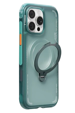 Torras Apple iPhone 16 Pro Max O Stand Spin Air Serisi Magsafe Kılıf - Yeşil-Mavi 6938075666620
