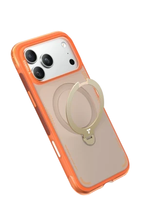 Torras Apple iPhone 17 Pro Max O Stand Spin Air Serisi Magsafe Kılıf - Turuncu 6938075665739