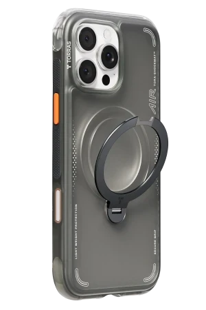Torras Apple iPhone 16 Pro Max O Stand Spin Air Serisi Magsafe Kılıf - Siyah 6938075666422