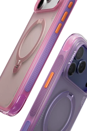 Torras Apple iPhone 17 Pro O Stand Spin Air Serisi Magsafe Kılıf - Pembe