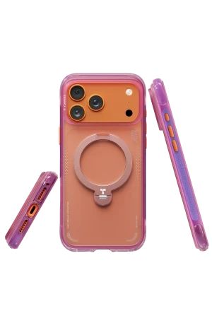 Torras Apple iPhone 17 Pro Max O Stand Spin Air Serisi Magsafe Kılıf - Pembe 6938075604004