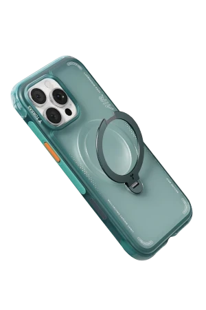 Torras Apple iPhone 16 Pro Max O Stand Spin Air Serisi Magsafe Kılıf - Yeşil-Mavi 6938075666620