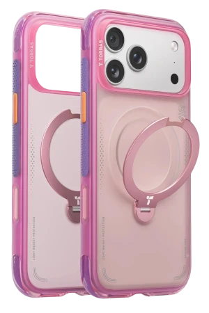 Torras Apple iPhone 17 Pro O Stand Spin Air Serisi Magsafe Kılıf - Pembe