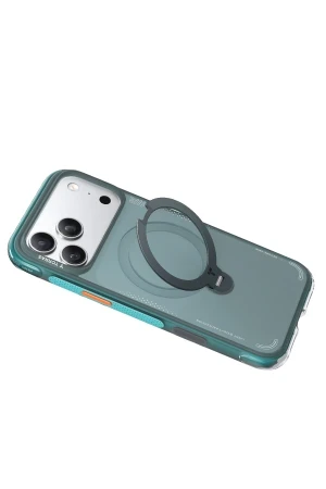 Torras Apple iPhone 17 Pro Max O Stand Spin Air Serisi Magsafe Kılıf - Yeşil-Mavi