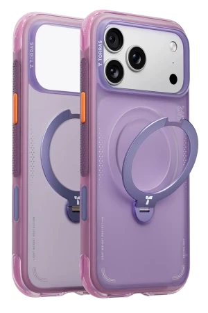 Torras Apple iPhone 17 Pro Max O Stand Spin Air Serisi Magsafe Kılıf - Mor 6938075604790