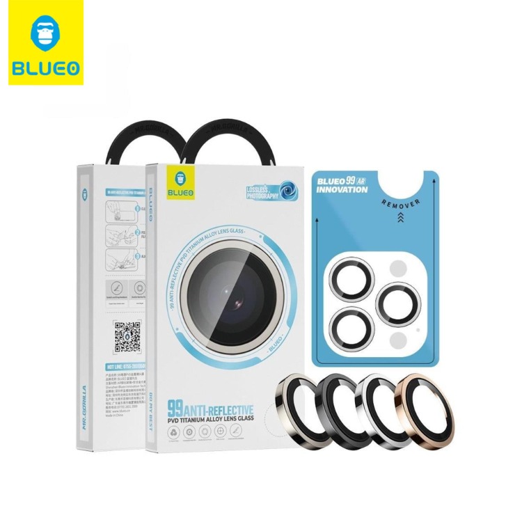 BLUEO 99 AR PVD Alloy iPhone 15 Pro / 16 Pro / 16 Pro Max %99 Işık Yansıma Önleyici NATURAL T