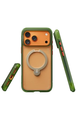 Torras Apple iPhone 17 Pro O Stand Spin Air Serisi Magsafe Kılıf - Yeşil 6938075604837