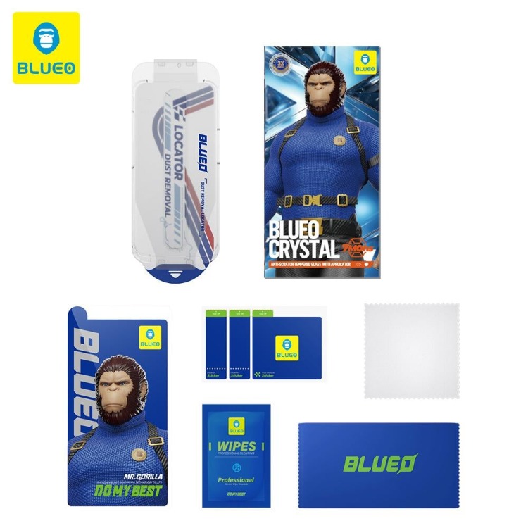 Blueo Crystal Anti-Stratch iPhone 17 / 17 Pro / 16 Pro Uyumlu 7 MOhs Sertlik CAM