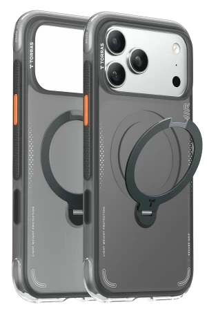 Torras Apple iPhone 17 Pro Max O Stand Spin Air Serisi Magsafe Kılıf - Siyah 6938075665463