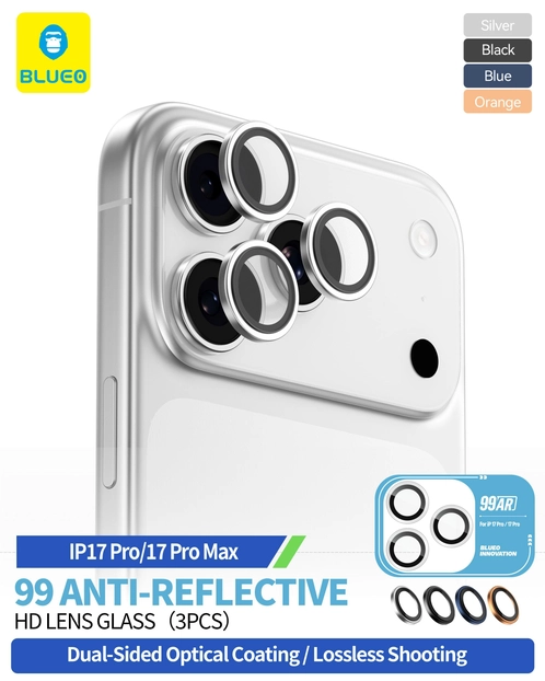 Blueo 99 AR Anti-Reflective % 99.99 Gerçek Sapphire Titanium Kasa iPhone 17 Pro / 17 Pro Max