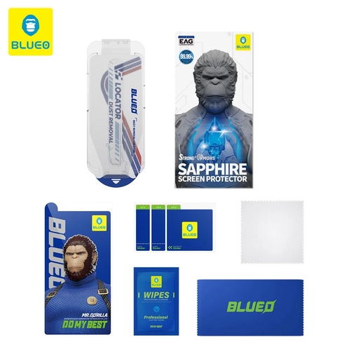 Blueo Sapphire iPhone 17 Pro Max Uyumlu Uygulama Aparatlı 9 MOhs %99.99 Orijinal Safir Ekran Koruyu