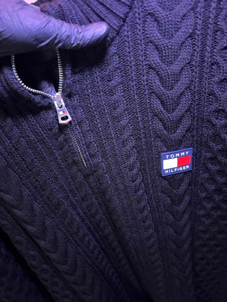 TOMMY HİLFİGER Fermuarlı Triko Kazak Premium