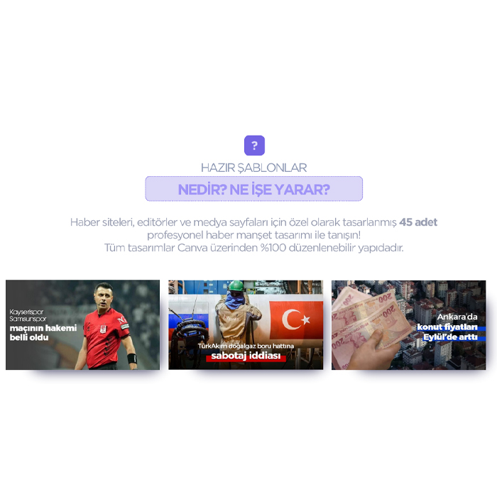 Hazır Haber Manşet Şablonları (Canva ile düzenlenebilir)