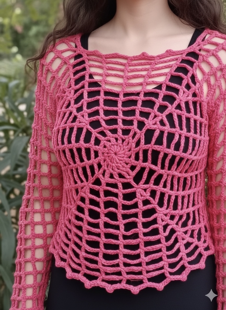 Örümcek Ağı Bluz (Pink)