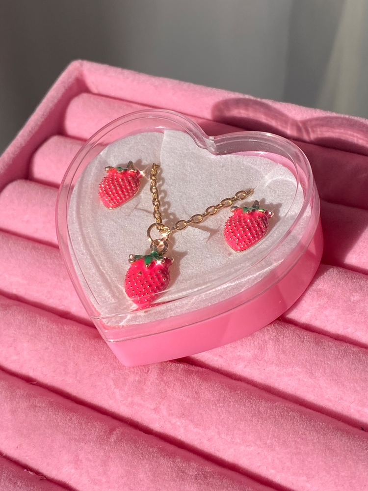Strawberry Set (Kolye + Küpe)