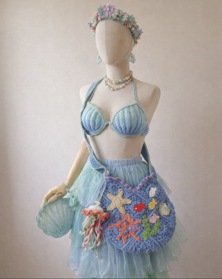Blue Mermaidcore Charmlı Çanta