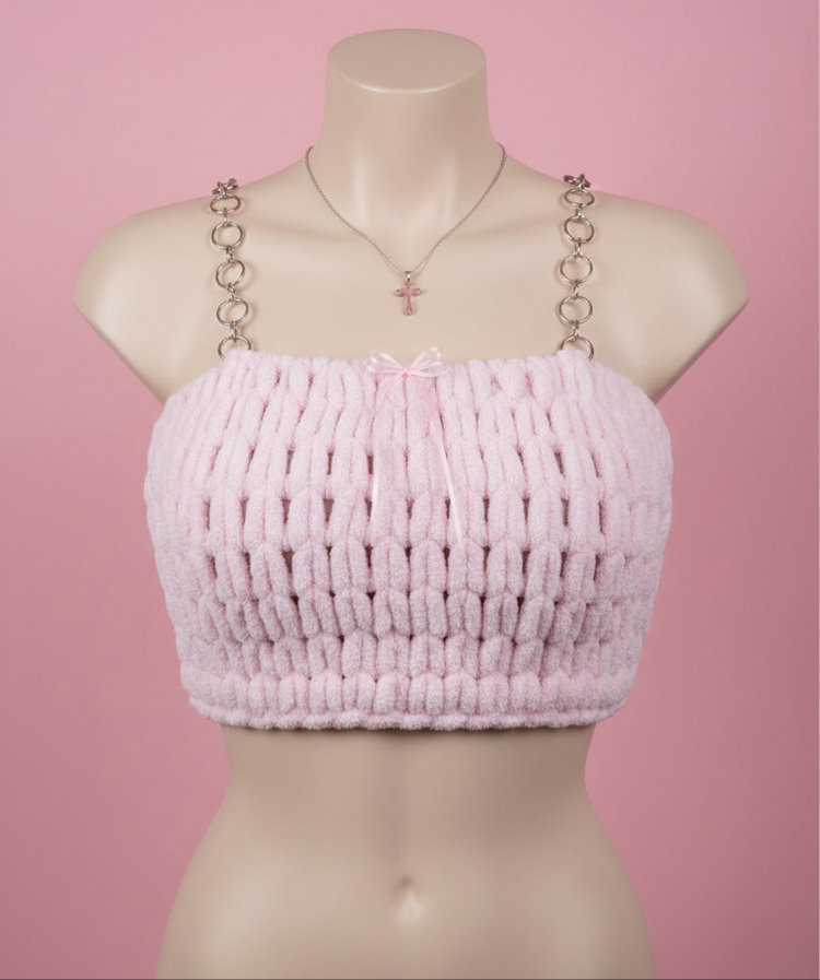 Coquette peluş crop