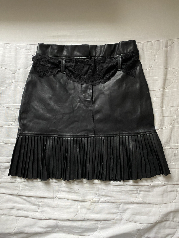 Dantelli Gothic Deri Etek