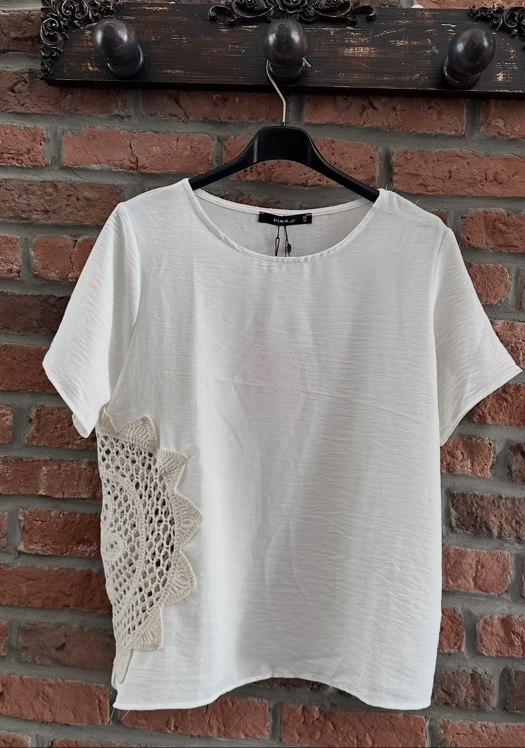 Bohem dantel motifli tshirt